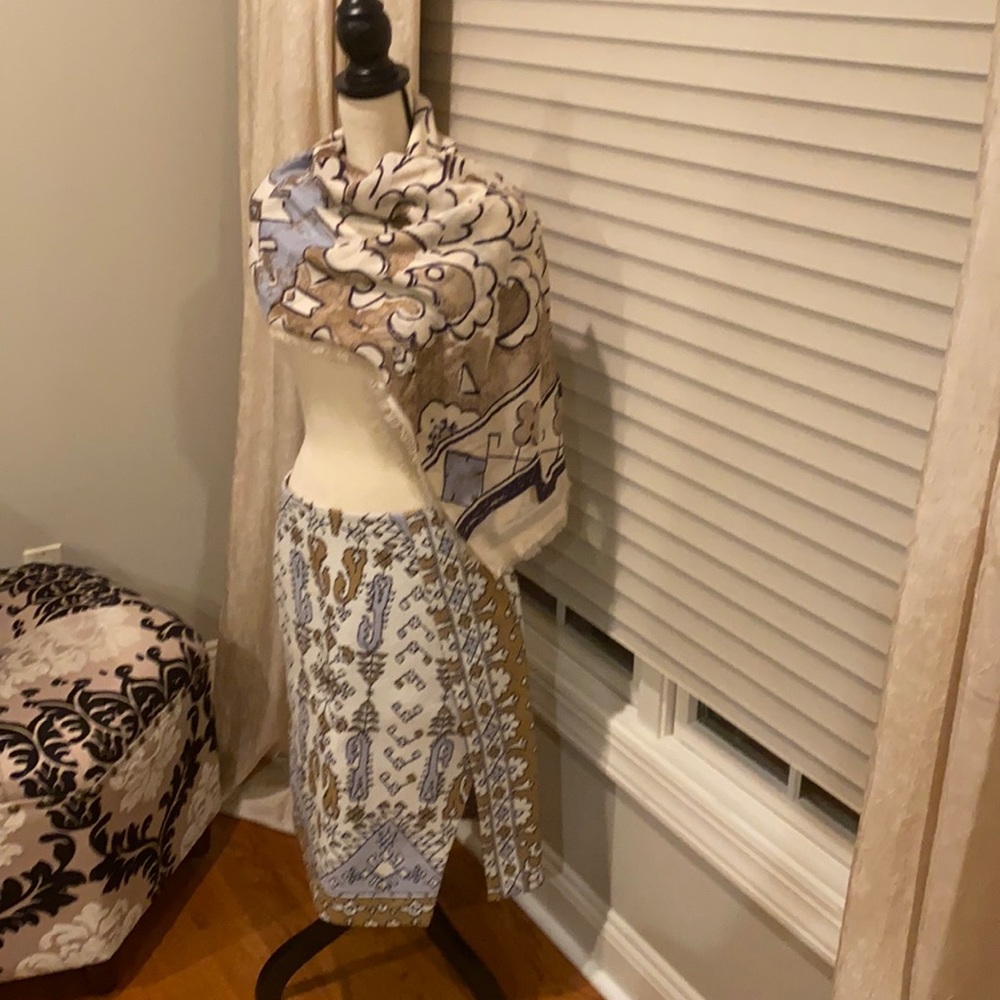 Tory Burch Aztec faux wrap skirt